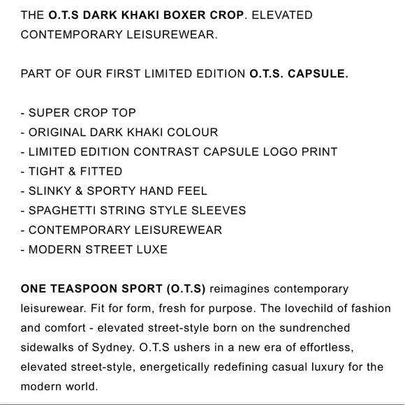 NWT OTS dark khaki boxer crop top - Picture 7 of 9